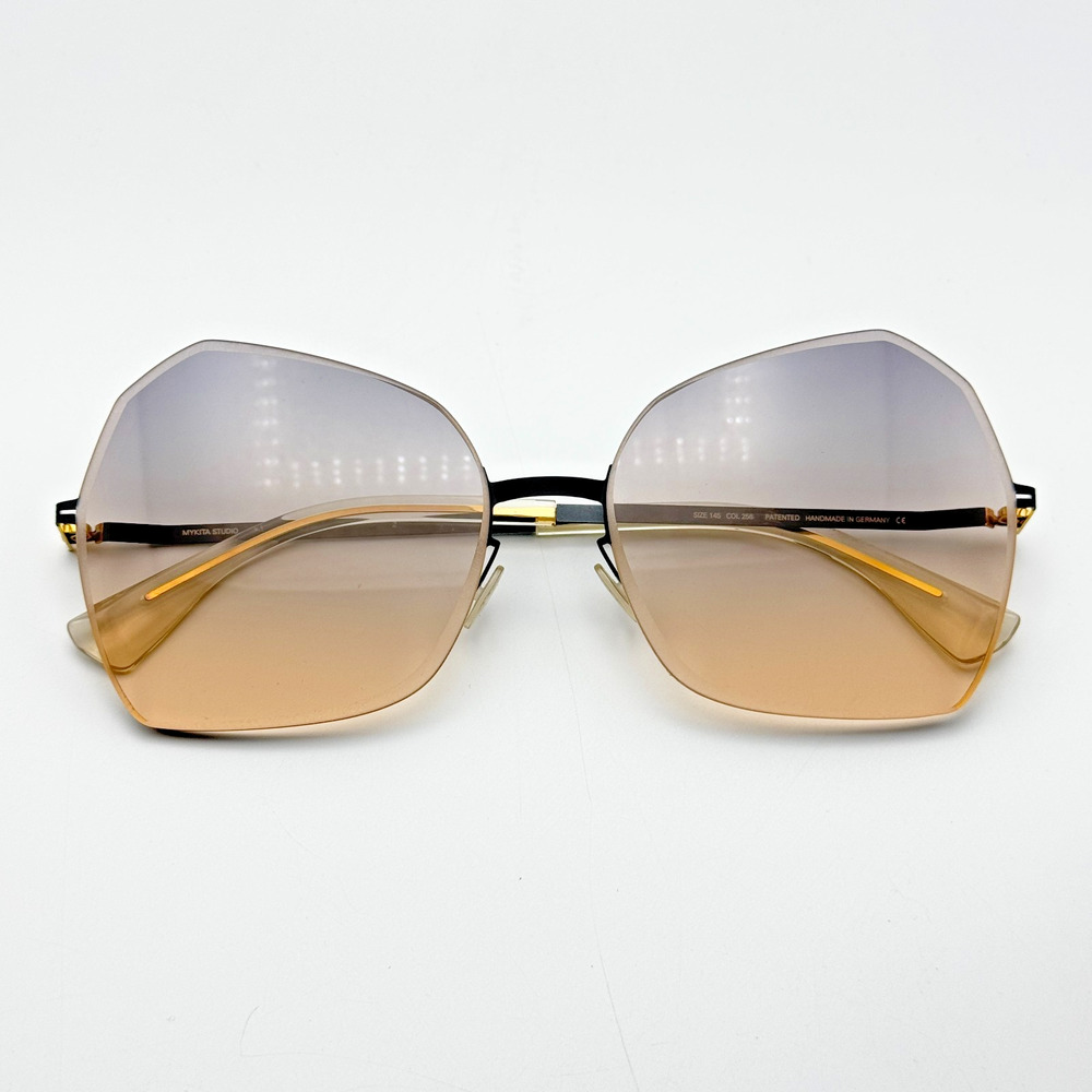 Mykita Sunglasses Studio 10.1 Col 256 Gold Indigo Butterfly Oversized Frame 61mm